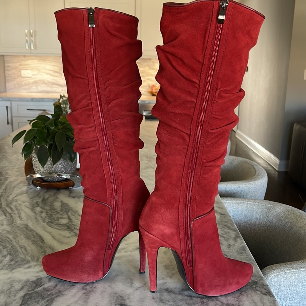 Luichiny ruched suede knee platform boots US 7 - Picture 2 of 12